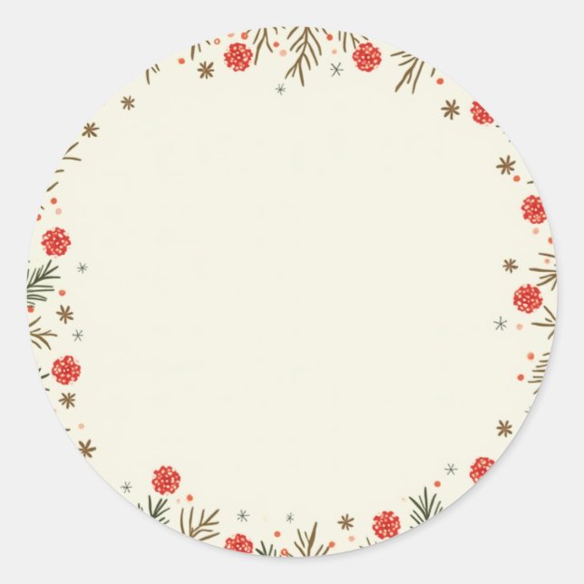 Sticker Rond un motif de Noël (Devant)