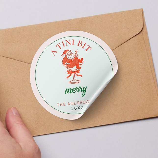 Sticker Rond Un Noël un peu joyeux Père Noël (Créateur téléchargé)