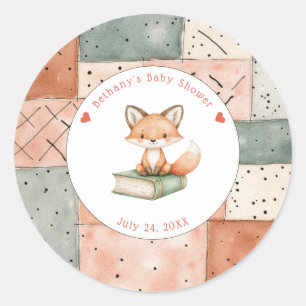 Sticker Rond Un nouveau chapitre commence le Baby shower Storyb