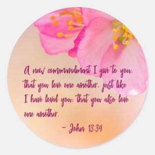 Sticker Rond Un nouveau commandement que je donne à Christian F