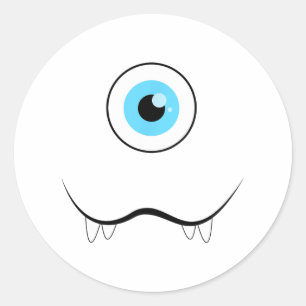 Sticker Rond Un Oeil Eyell Monstre visage drôle Halloween Costu