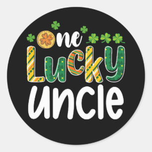 Sticker Rond Un oncle chanceux jumelant la famille St Patrick's