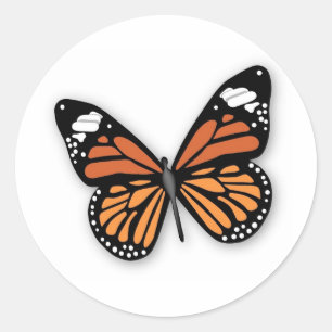 Sticker Rond Un papillon de monarque à bijoux