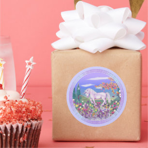 Sticker Rond Un paradis mauve