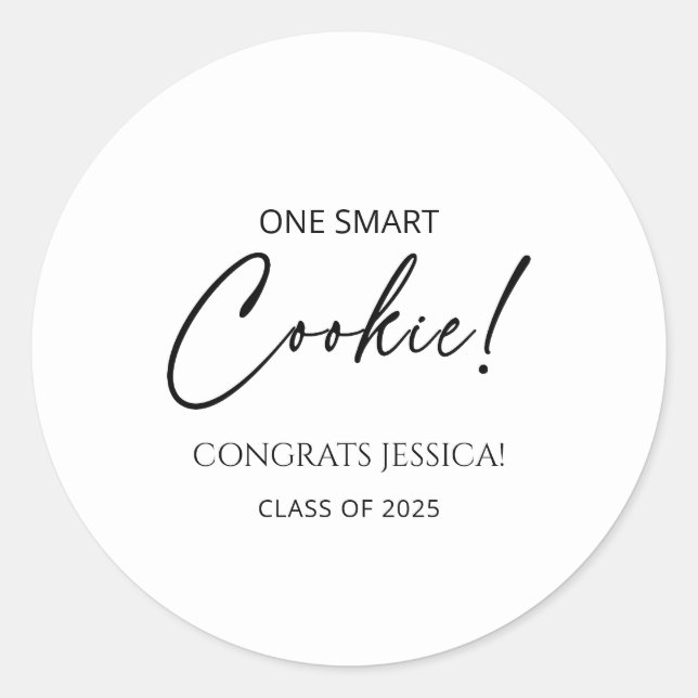 Sticker Rond Un party de graduation de Cookie intelligent (Devant)