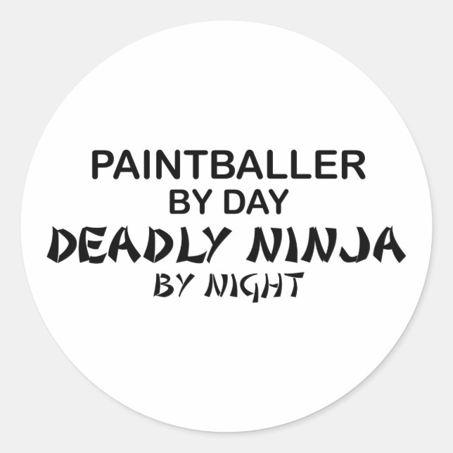 Sticker Rond Un peintre meurt Ninja par nuit (Devant)