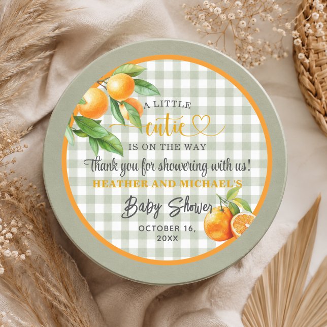 Sticker Rond Un petit amour arrive Merci Baby Shower (Créateur téléchargé)