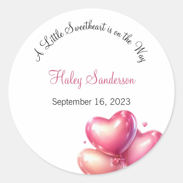Sticker Rond Un petit amour est sur le chemin Invitation (Devant)