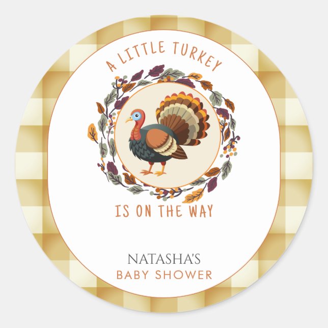 Sticker Rond Un petit Baby shower d'automne d'Action de grâces  (Devant)