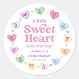 Sticker Rond Un petit Baby shower de Saint Valentin