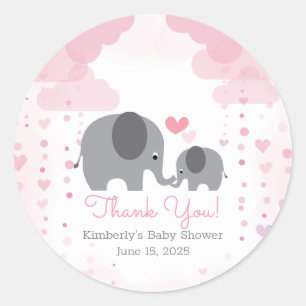 Sticker Rond Un petit Baby shower d'éléphant d'arachide