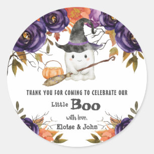 Sticker Rond Un Petit Baby shower D'Halloween Boo Cute Ghost