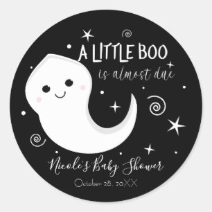 Sticker Rond Un Petit Baby shower D'Halloween Boo Cute Ghost