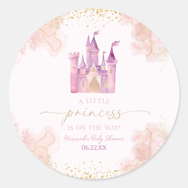 Sticker Rond Un petit Baby shower du château royal de Princess (Devant)