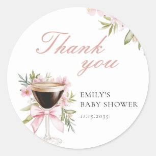 Sticker Rond Un Petit Baby shower Espresso Martini