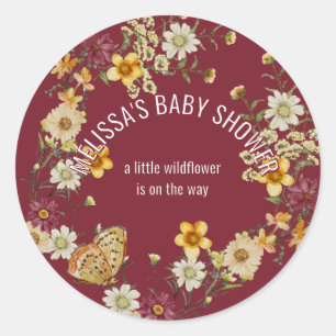 Sticker Rond Un petit baby shower fleur sauvage