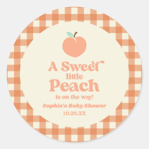 Sticker Rond Un Petit Baby shower Rose Orange Sucré De Fruit Pe