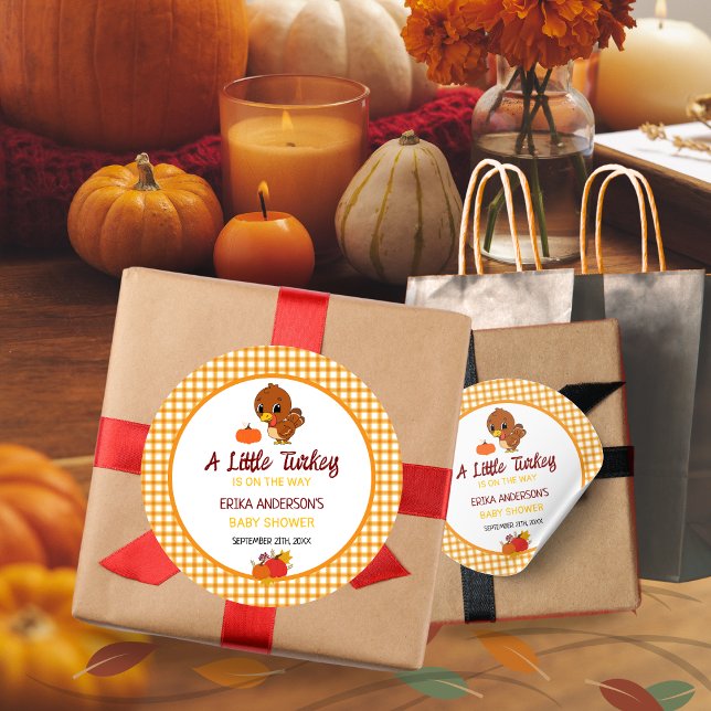 Sticker Rond Un Petit Baby shower Turc Tombe Thankgiving (Créateur téléchargé)