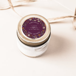 Sticker Rond Un Petit Bébé Fleur Sauvage