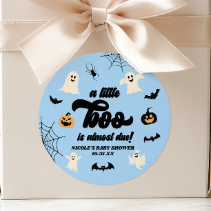 Sticker Rond Un Petit Boo Est Presque Attendu ! Baby shower d'H