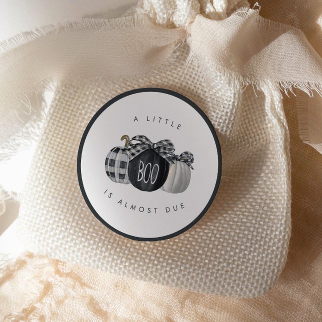 Sticker Rond Un Petit Boo est presque dû ! Baby shower neutre (Créateur téléchargé)