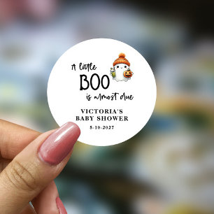 Sticker Rond Un petit Boo presque Baby shower