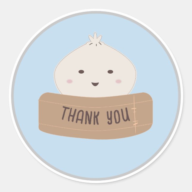 Sticker Rond Un petit boulette est en route Merci  (Devant)