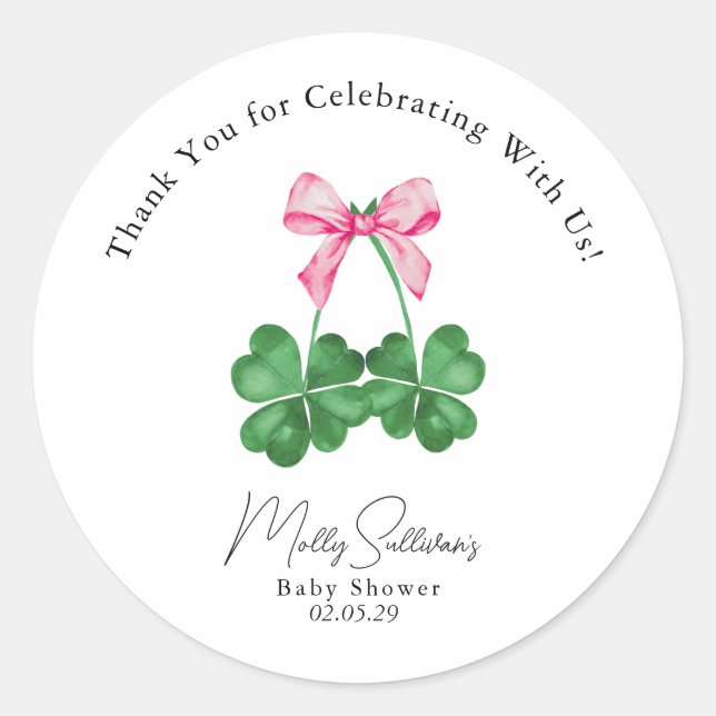 Sticker Rond Un Petit Chic Chic Shamrock Merci (Devant)