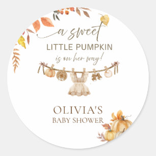Sticker Rond Un Petit Citrouille En Chemin, Baby shower De Boho