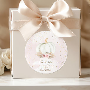 Sticker Rond Un petit Citrouille est en baby shower
