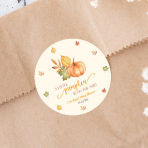 Sticker Rond Un Petit Citrouille Est En Route ! Baby shower