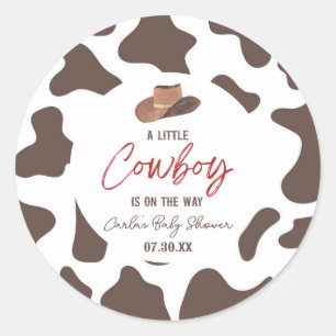 Sticker Rond Un petit cow-boy rodéo rodéo Baby shower occidenta