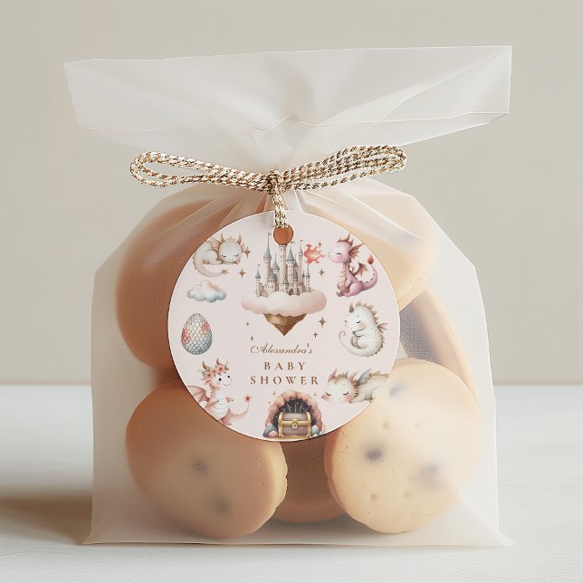 Sticker Rond Un petit dragon se trouve sur le Baby shower Way (Créateur téléchargé)