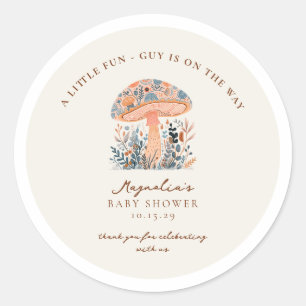 Sticker Rond Un petit gars amusant arrive Baby Shower  Classi