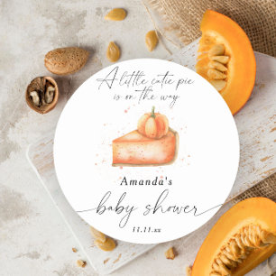 Sticker Rond "Un petit gâteau est en route" baby shower