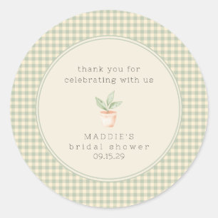 Sticker Rond Un petit germe est en route Baby Shower