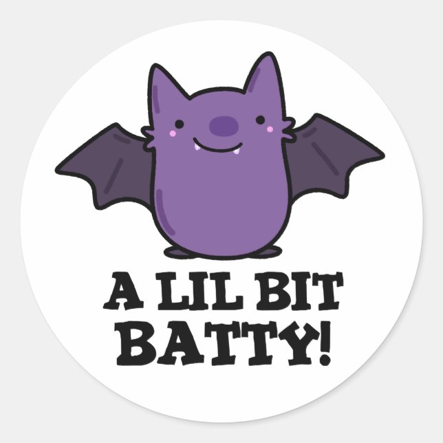 Sticker Rond Un Petit Gros Bébé Amusant Bat Pun (Devant)