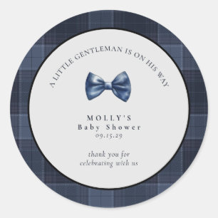 Sticker Rond Un petit homme est en chemin Baby shower