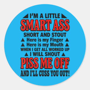 Sticker Rond Un Petit Intelligent Court Et Trapu Voici Un Doigt