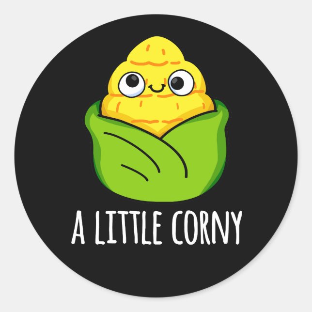 Sticker Rond Un Petit Maillot Drôle Bébé Maïs Pun Brouillard Br (Devant)