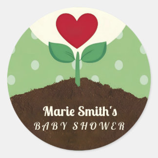 Sticker Rond Un petit pousse arrive Baby Shower