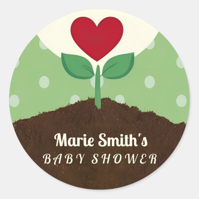 Sticker Rond Un petit pousse arrive Baby Shower (Devant)