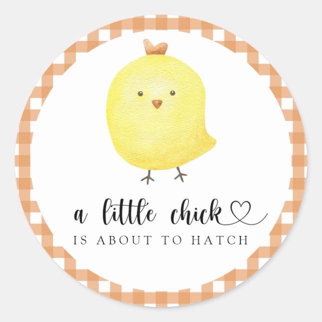 Sticker Rond Un petit poussin est sur le point d'éclore Fête de (Devant)