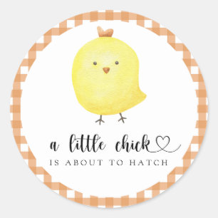 Sticker Rond Un petit poussin est sur le point d'éclore Fête de