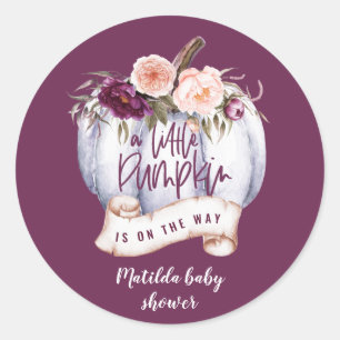 Sticker Rond Un peu citrouille à la fête du baby shower d'autom