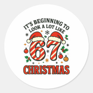 Sticker Rond Un peu comme Noël 67 Six Sept Drôle de Xmas 6-7 B