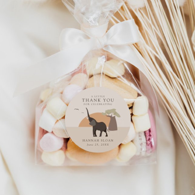 Sticker Rond Un Peu D'Arachide | Safari Desert Baby shower Boho (Créateur téléchargé)