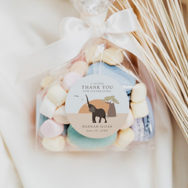 Sticker Rond Un Peu D'Arachide | Safari Desert Baby shower Boho (Créateur téléchargé)