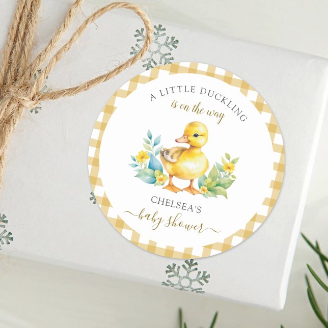 Sticker Rond Un peu de canard est sur le chemin Baby shower de  (Créateur téléchargé)