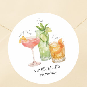 Sticker Rond Un peu plus âgé Martini Joyeux 21e Anniversaire